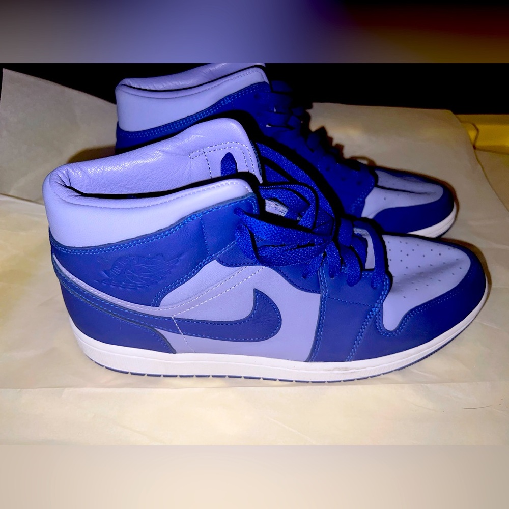 Nike Air Jordan 1 Mid SE Georgetown Womens Size 12 Iron Purple Blue DH7821 500